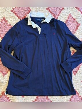 Polo Ralph Lauren V-Neck Long Sleeve Polo Shirt XXL